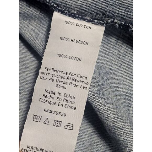 See Thru Soul Distressed Blue Jean Denim Boyfriend Jacket Women Size Medium - Picture 16 of 16